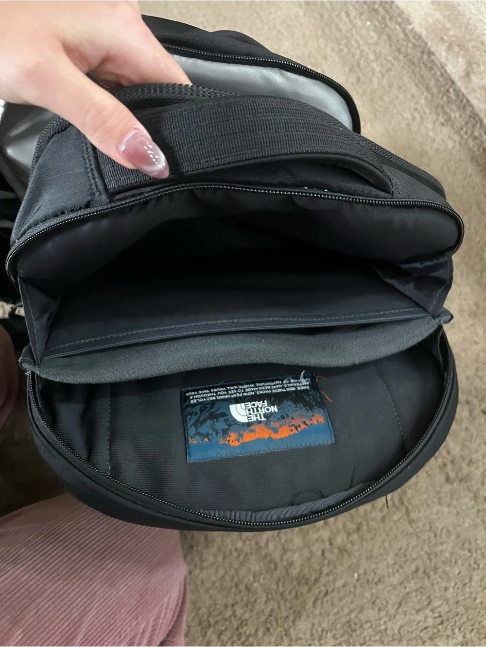The North Face Black Backpack with Rose Gold Accents - Picture 6 of 6